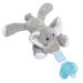 Baby Infant Stuffed Animal Pacifier Holder - Plush Toy Elephant  Detachable Soothie Pacifier  Silicone Pacifier for 0-12 Months Infant Baby