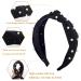 Deoot Pearl Knotted Wide Headband for Women - Non Slip Black Hair Accessory - Buy Online on GoSupps.com