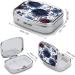 Watercolor Dark Blue Pill Box | 2 Compartment Decorative Pill Organizer | Portable Metal Case for Medicine - Buy Online on GoSupps.com