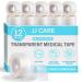 JJ CARE Transparent Medical Tape (Pack of 12) 1 x 10 Yards Clear Surgical Tape for Wounds No Residue Medical Tape Clear First Aid Tape Roll and Easy-Tear Medical Tape for Wound Care