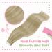 Youngsee Tape In Extensions - Real Hair Blond & Gold Highlights | Invisible Skin Weft | 35cm | 50g | #16/25 & #P16/22 - Buy Online on GoSupps.com