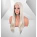 Vebonny White Blond 613 Lace Front Wig for Women | Realistic Synthetic Hair | 22 Platinum Blonde Middle Parting Wig | Glue-Free Hair Replacement #035-NEW - Buy Online on GoSupps.com