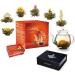 Creano Tea Flower Mix - BloomingTea Gift Set with Glass Jar (500ml) + 6 Tea Flowers in Magnetic Box in 6 Varieties | White Te - Buy Online on GoSupps.com