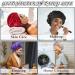 Satin Silk Bonnet Set for Sleeping - 4 Pcs Elastic Wide Band Hair Wraps (Black Red Purple Gold) - Soft & Breathable Sleep Caps - 12.6 Inch - Buy Online on GoSupps.com