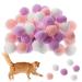 Amaxiu 30Pcs Cat Toy Balls Soft Kitten Pompom Ball Indoor Cats Interactive Ball Toys 3cm/1.18in Queit Cat Ball Cat Pom Pom Balls for Pet Play Pursue Roll Fetch Pink and Purple