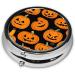 Halloween Pumpkin Patterns Mini Round Pill Box - 3 Compartment Travel Organizer for Medicine - Portable Pill Case for Pocket Home & Office - Buy Online on GoSupps.com