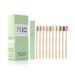 N12 - Family-Friendly Pack of 10 Bamboo Toothbrushes | Multicolored BPA-Free Bristol | Eco-Friendly Biodegradable and Sustainable Oral Care
