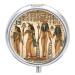 Pill Box Pill Case 3 Compartment Travel Pill Box Women in Ancient Egypt Printing Small Pill Box Portable Medicine Pill Case Pill Organizer for Purse & Pocket for Travel Handbag (Round)