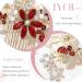 IYOU Women Bridal Hair Combs Red Flower Wedding Sides Comb Sparkly Crystal Headpiece Prom Party Hair Accessories for Bride and Bridesmaid - Buy Online on GoSupps.com