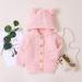 Puseky Baby Knit Sweater Hooded Ears Cardigan Coat - 6-12 Months (Pink) - Buy Online on GoSupps.com