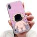 Tivenfezk Nadoli for Samsung Galaxy A10 Astronaut Hidden Stand Shell caricature glitter stand soft silicone bling transparent protective cover samsung galaxy a10 pink