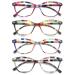 HEEYYOK Reading Glasses Women Cat Eye Pattern Colorful Funky Lightweigth Frame Comfortable Fit 4 Pack 4 Mixed Color-039 1.75 Diopters