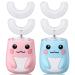 2 Pieces Kids U Electric Toothbrush, Ultrasonic Automatic Whitening Massage Toothbrush U-Type Cartoon Modeling Toothbrush with 4 Brush Heads for Sensitive Teeth Child 2-7 (Dolphin,11.5 x 5.5 x 3.2 cm) 2 Count (Pack of 1) D…