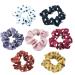 7 Pack Polka Dots Silklike Hair Scrunchies Long Hair Hair Eleastic Bands Scrunchy Hair Ties Ropes Ponytail Holders Cloth Bands Sleep Shower or Make up Scrunchie for Girls and Women