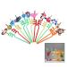 iwobi 12 Pcs Animal Curly Straws Reusable Plastic Curly Novelty Straws for Kids Birthday Party