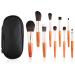 Travel Makeup Brush Set Mini Makeup brushes with Storage Bag Foundation Powder Concealers Contour Blush Eye Shadows Makeup Brush Set 9pcs With Bonus Protective Case (Brown)