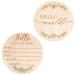 Ouligay milestone cards baby wood Hello world milestone cards baby announcement sign double -born wood shield wooden birth indicator signs for hospital photo requisite baby specy