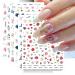Spring Flower Nail Stickers 18 Sheets Self-Adhesive Nail Decal Summer Floral Nail Art Decoration Design Supplies
