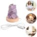 EXCEART Stone Lamp - Crystal Aroma Diffuser & Wax Tart Burner for Home | Scented Oil Warmer & Salt Rock Light in Purple Glass - Buy Online on GoSupps.com