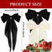 2 Pcs Big Hair bow Hair Bows for Women Bow Hair Clip Elegant Solid Color French Barrette Bows For Hair With Long Silky Satin Hair Barrettes Accessories Bow Hair Clips for Women Girl(Black+Cream) - Buy Online on GoSupps.com