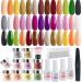 Aikker 27 Pcs Dip Powder Nail Kit Starter Summer Colors Orange Yellow Green Golden Collection with Essential Steps for DIY Salon Manicure AK17P Sunshine