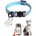 Reflecting cat collar kitten collar with bell and safety buckle including QR code for girls or boys cats and kitten waterproof comfortable adjustable (blue)
