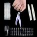 Nail Tips Nail Tips Set Full Cover Nail Tips False Nail Acrylic Artificial Nail Tips with Storage Box Suitable for Nail Studio and DIY Nail Art at Home 240 Pieces Includes Scissors/Scraper