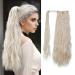 Platinum Blonde 24-Inch Oefei Ponytail Extension - Natural Synthetic Hair Braid with Velcro Fastener for Women - Buy Online on GoSupps.com