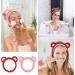 AMCAMI 6 Pcs Spa Headband and Wristband Set | Cute Bear Ears Design | Makeup and Skincare Headbands for Women | Pink Red - Buy Online on GoSupps.com