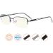 CessBlu Half-Rim Blue Light Filter Glasses for Men & Women - Anti Glare UV Protection for Reading & Computer Use - 0.75x Black - Buy Online on GoSupps.com