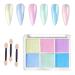 URAQT Chrome Nail Powder 6 Colors Holographic Nail Glitter Powder Set Mermaid Neon Nail Art Pigment Powder with 3 Sponge Brush Iridescent Manicure Pigment Glitter for DIY Nail Decoration