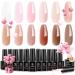 Modelones 12 Colors Builder Gel Set Pink Brown Builder Nail Gel White Hard Gel Builder Nail Strengthener Extension Gel Color Base Gel Builder Gel in a Bottle White Pink Brown
