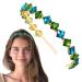 Rhinestone Headband Sparkling Gemstone Headwear Party Prom Hair Accessory for Women and Girls (green+blue)