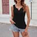 biJerou Women's Solid Color V-Neck Slim Sleeveless Vest - Summer Casual Top in Black | Fashionable Ladies Long Sleeve Loose Fit - Buy Online on GoSupps.com