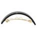 French Amie Curved Black Small 2.5 Celluloid Acetate Handmade Automatic Hair Clip Barrette with Golden Clasp