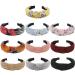 TOBATOBA Knotted Headband for Women, 10 Piece Womens Headbands Non Slip Top Knot Headband, Summer Floral Headbands Solid Color Headbands for Women Girls, Wide Turban Headbands Hair Accessories Color 3