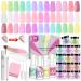 Saviland 31PCS Dip Powder Nail Kit Starter- 20 Colors Dipping Powder Set &15ml Dip Powder Liquid Set Manicure Tools Kit Colorful Garden Series Dip Nail Powder Starter Kit for Home DIY Nail Salon Prom A1- Colorful Garden