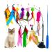 Movkzacv interactive cat toys 12 piece self -employment cat toys cat toys with suction cup cat feathers with feathers 2 interactive modes multi -colored