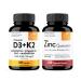 Sandhu's Vitamin D3 K2 Bundle with Zinc Quercetin Capsules | Supports Immune Energy Skin Teeth & Muscle Health