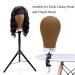 Eerya 22 Inch Brown Canvas Wig Head - Wig Stand & Mannequin for Styling & Display - Buy Online on GoSupps.com