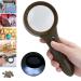  ZJchao 5X Handheld Magnifier Handheld Nonslip Handle Photoelectric Reading Magnifier 6 LED Magnifier Currency Detector Lights Without Batteries - Buy Online on GoSupps.com