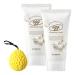 SKIN FOOD since 1957 Egg White Pore Cleansing Foam 022g Bundle With Bath Sponge Deep Pore Refinement Nourishing Egg Yolk Albumin Gentle For Types 150ml 507 FlOz Pack Of 2