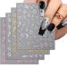 4 Sheets Flowers Nail Stickers Spring Summer 4 Colours Nail Art Decals Self-Adhesive Nail Art Sticker Manicure Tips DIY Nail Art Nail Decorations for Women Girls