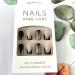 Buy Medium Square Fake Nails - Glossy French Press On Nails with Gold Glitter Design | Full Cover Nude Acrylic Nails for Women - Buy Online on GoSupps.com