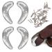 GOETOR Heel Plates 4 PCS Metal Shoes Heel Taps Tips Repair Pad Replacement with Nails