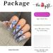 Runrayay Blue Press-On Nails - 24 Full Cover Acrylic Nail Set for Beginners | International Shipping - Buy Online on GoSupps.com