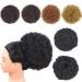 Afro Puff Drawstring Ponytail Extension Short Synthetic Afro Kinky Curly Puff Ponytail for Natural Hair Clip On Kinky Drawstring Curly Ponytail Bun Hairpieces (X-Large 1B#) X-Large 1B#