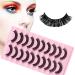 LZTIAN False Eyelashes Russian Strip Lashes Fluffy Wispy 3D Effect False Lashes D Curl Eye Lashes Reusable Fake Lashes Thick Volume Faux Mink Lashes Natural Look 10 Pairs