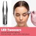 2-Piece LED Light Tweezers Set - Precision Hair Removal & Makeup Tools for Men & Women - Stainless Steel Eyebrow Tweezers in Black & Red - Buy Online on GoSupps.com