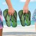 Mnsruu Peacock Feather Flip Flops - Green Sandals | XL Home Slippers for Men & Women | Perfect for Spa Hotel & Travel - Buy Online on GoSupps.com